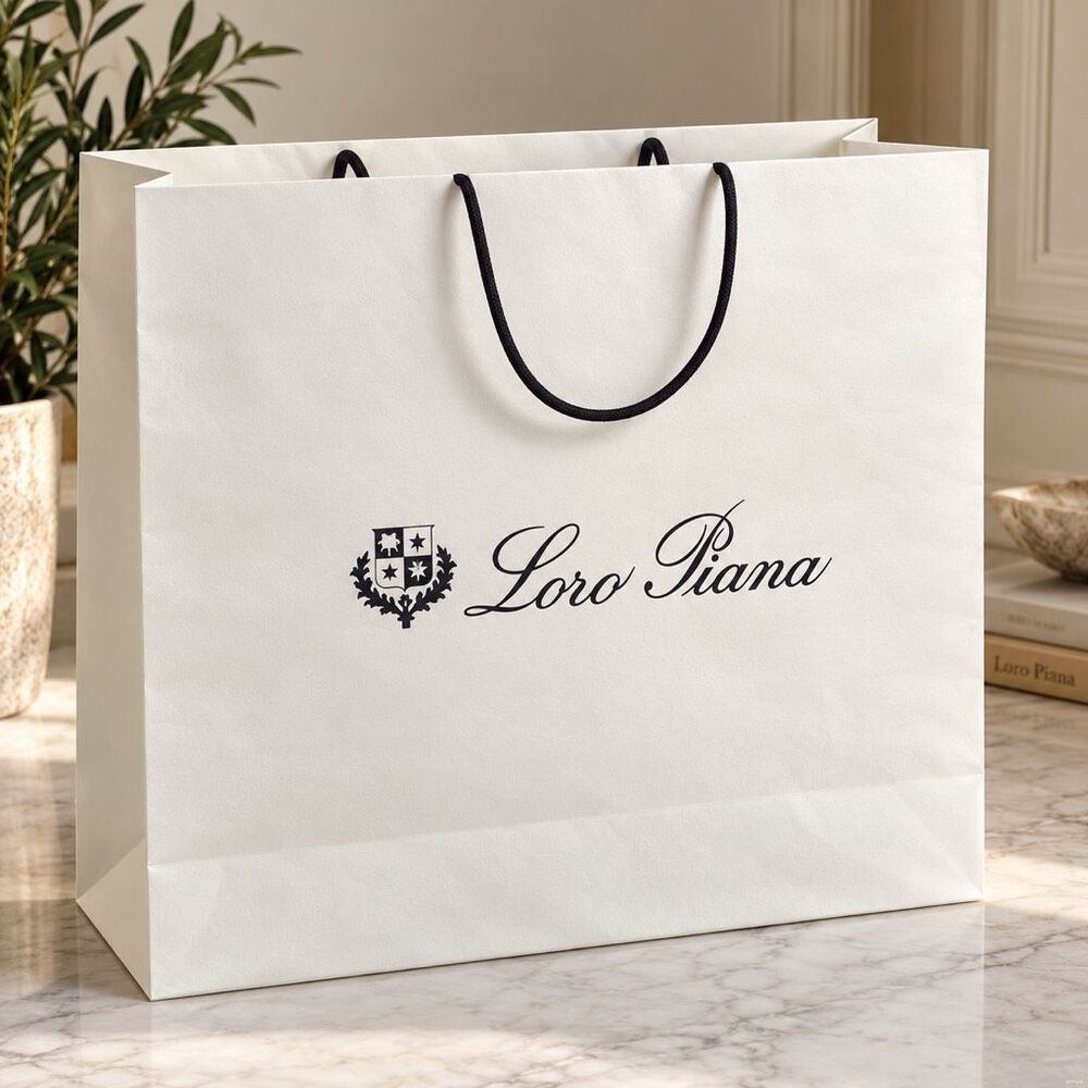 Loro Piana White Luxury Gift Shopping Bag Paper Bag 19″ x 19″